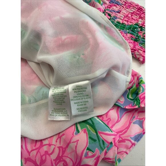 Lilly Pulitzer Cristiana Stretch Mini Dress Long Slv Floral Pink blossom size 8 - Picture 10 of 14